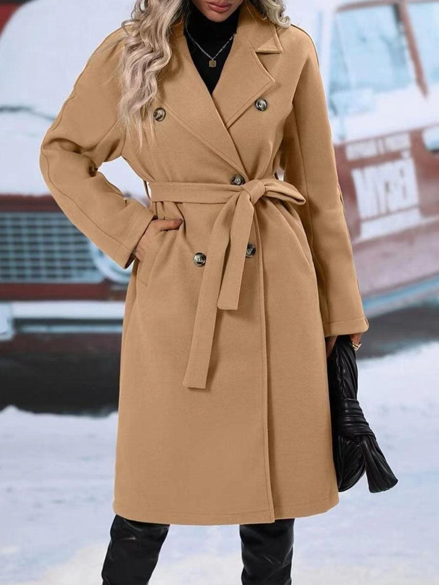 Abrigo Largo Elegante Mujer - Diseño Sofisticado con Cinturón - Invierno 2025