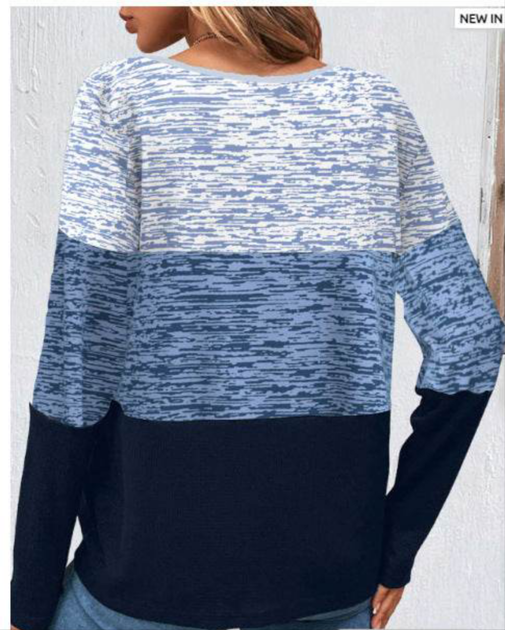 Jersey de otoño/invierno con botones decorativos – Colores combinados