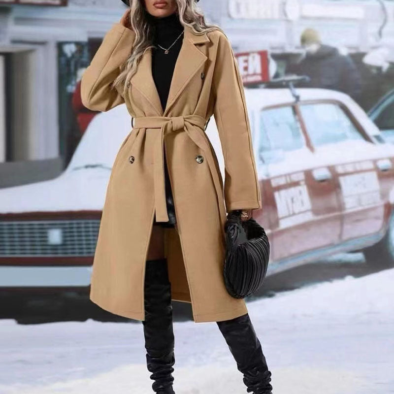 Abrigo Largo Elegante Mujer - Diseño Sofisticado con Cinturón - Invierno 2025