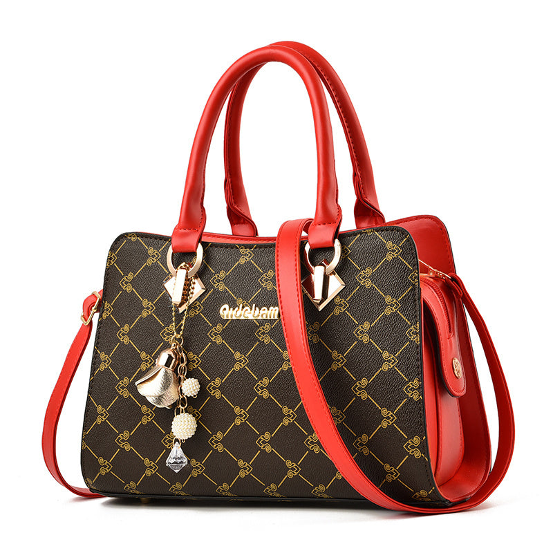 Bolso Elegante Beige con Rojo - Sofisticación en Cada Detalle - Must Have