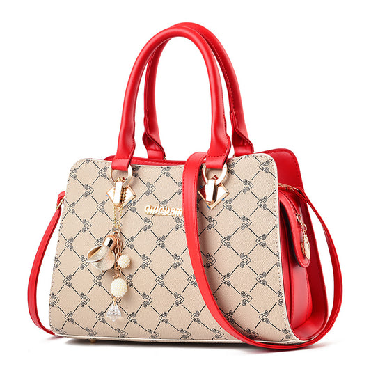 Bolso Elegante Beige con Rojo - Sofisticación en Cada Detalle - Must Have