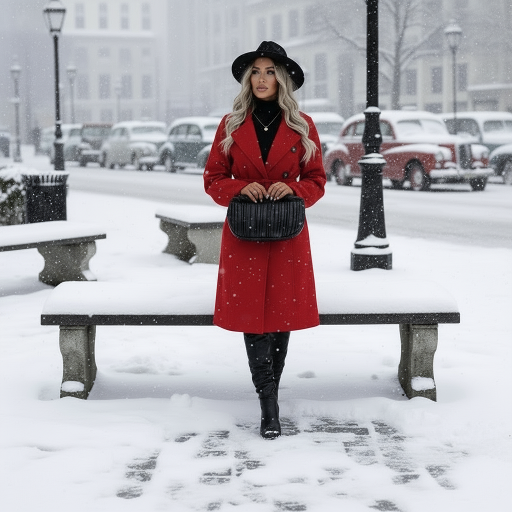 Abrigo Largo Elegante Mujer - Diseño Sofisticado con Cinturón - Invierno 2025