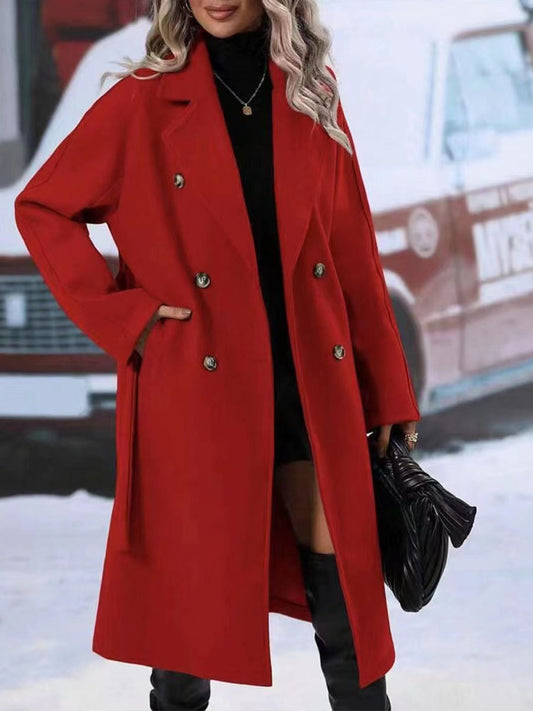Abrigo Largo Elegante Mujer - Diseño Sofisticado con Cinturón - Invierno 2025