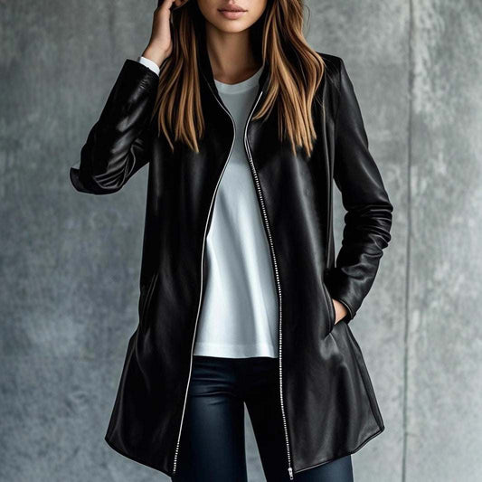 Chaqueta de cuero elegante